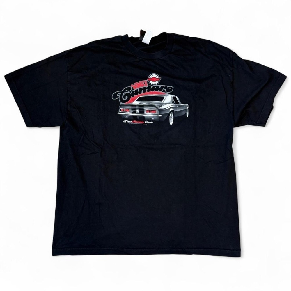 Vintage Top Heavy 1967 Chevy Camaro American Muscle Black T-Shirt Men's XXL Y2K
